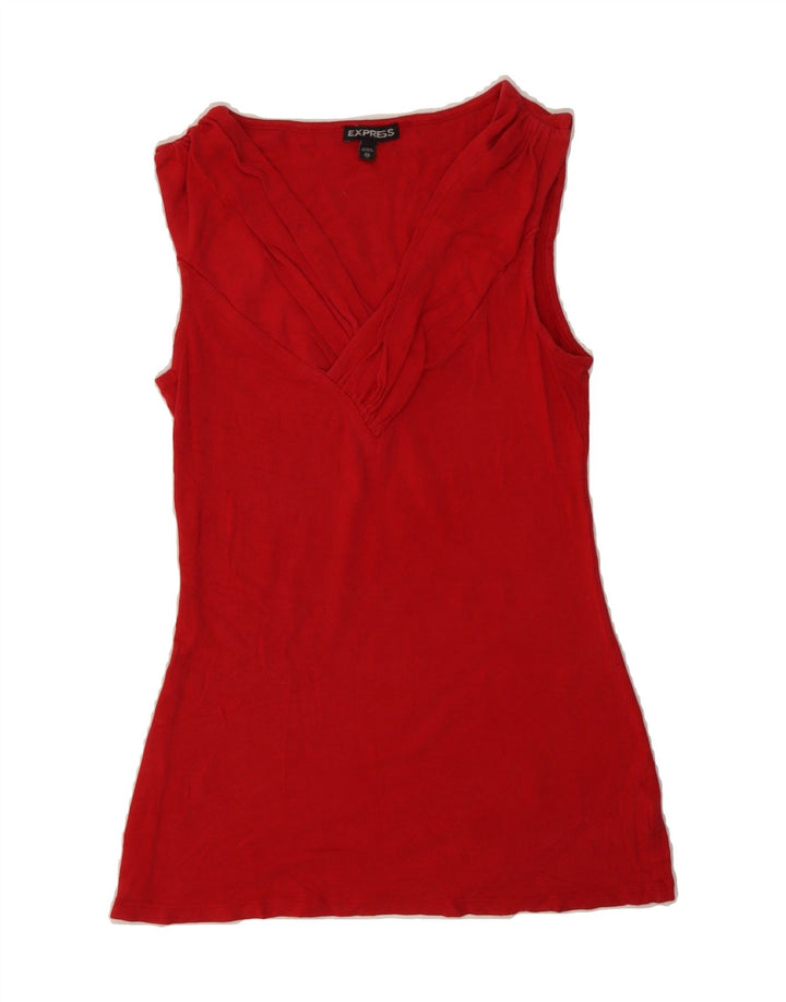 EXPRESS Womens Sleeveless Blouse Top UK 4 XS Red Cotton Vintage Express and Second-Hand Express from Messina Hembry 