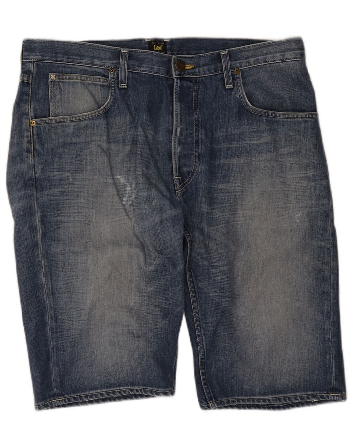 Lee Herre 5 Pocket Short Distressed Denim Shorts W34 Large Blue Cotton
