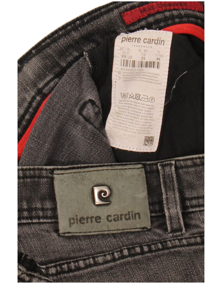 PIERRE CARDIN Straight jeans til mænd W36 L32 Grå bomuld