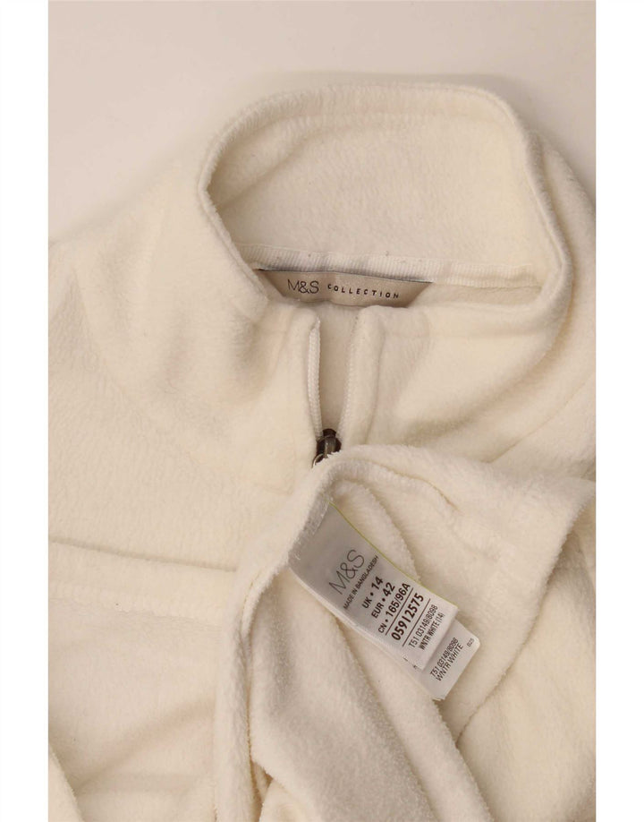 Marks & Spencer Fleecejakke til kvinder UK 14 Stor hvid polyester
