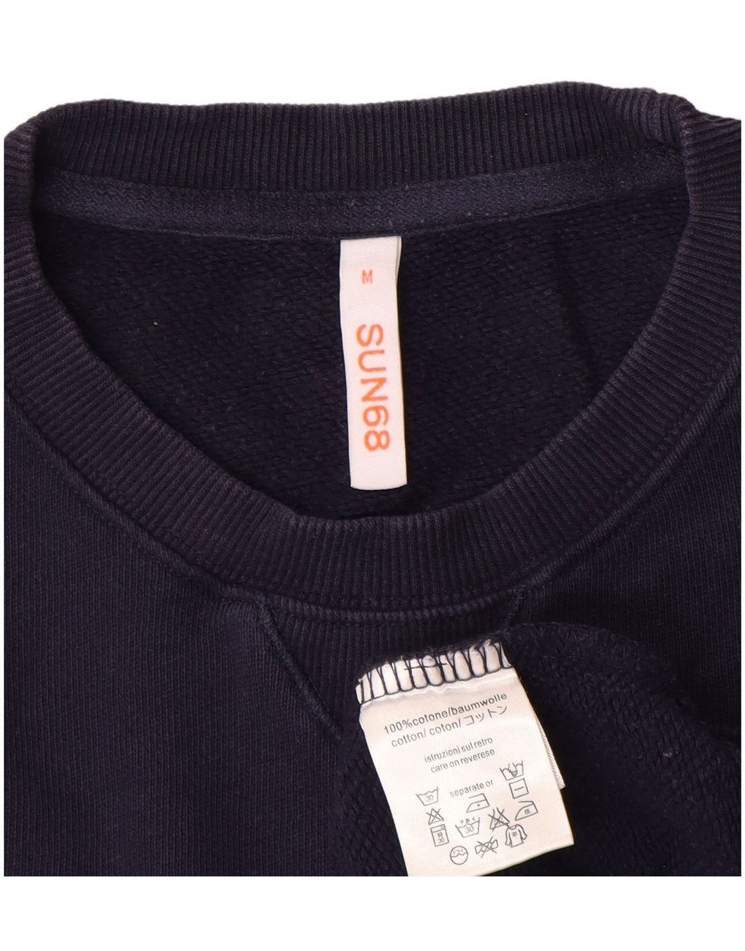 Sun68 Herre Grafisk Sweatshirt Jumper Medium Navyblå Bomuld
