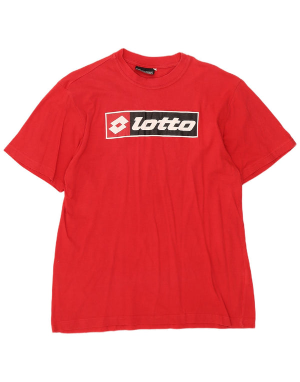 LOTTO Herre Grafisk T-Shirt Top Medium Rød Bomuld