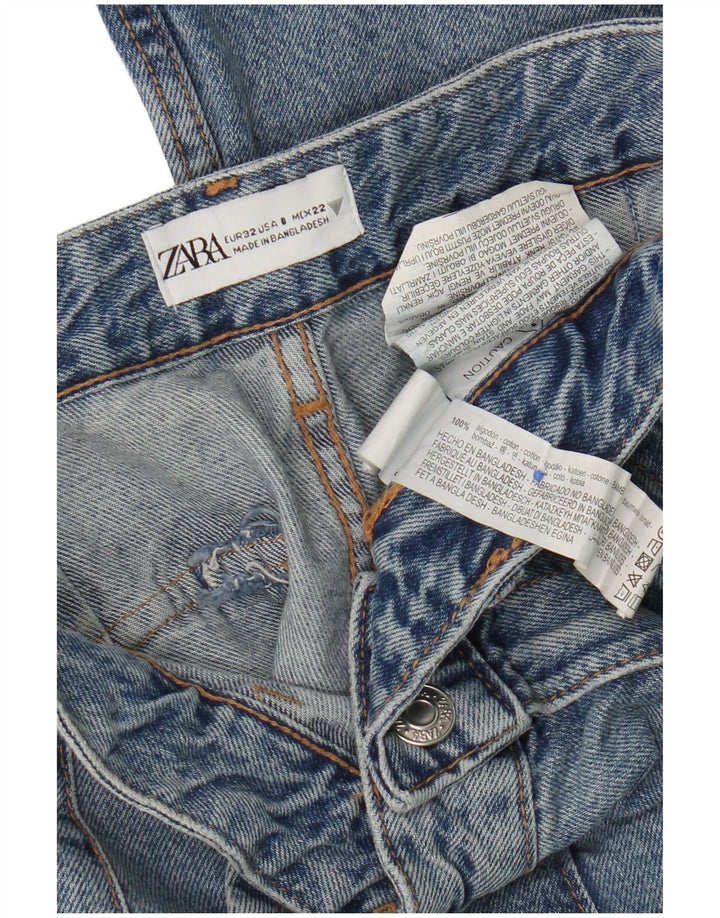 Zara Dame Cargo Flared Jeans EU 32 2XS W22 L32 Blå Bomuld