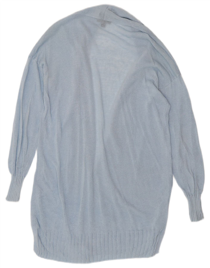 J. Crew Dame Longline Åben Cardigan Sweater UK 10 Lille Blå