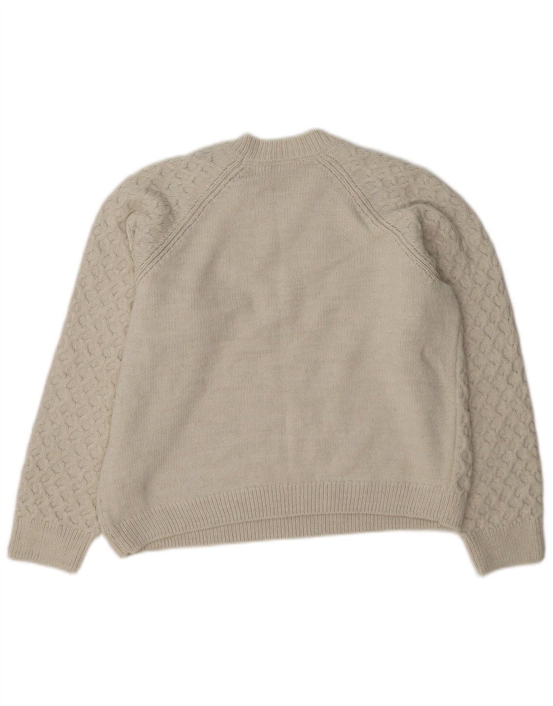 Marks & Spencer Dame Crop Crew Neck Jumper Sweater UK 10 Small Off White