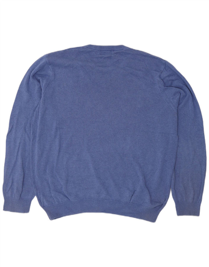 Marks & Spencer Herre V-hals sweater XL Blå Bomuld