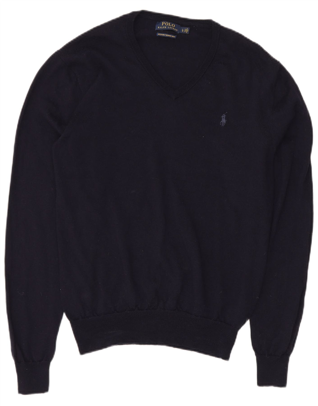 Polo Ralph Lauren Herre V-hals sweater Stor marineblå Merinould