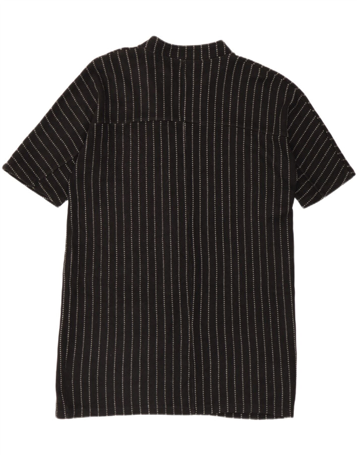 Zara Womens Oversized Shift Dress UK 14 Mellem sort stribet akryl