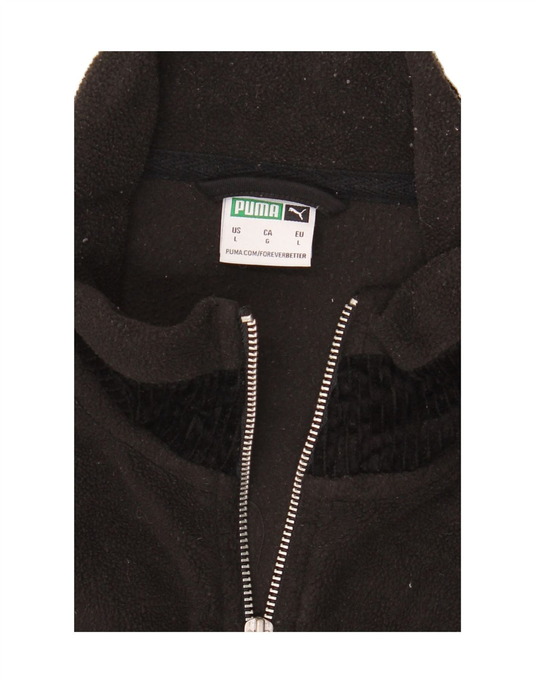 PUMA Mens Fleece Jacket UK 40 Large Black Cotton Vintage Puma and Second-Hand Puma from Messina Hembry 