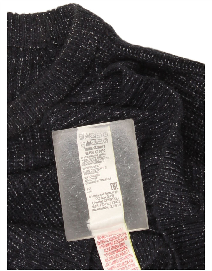 Marks & Spencer Herre Boat Neck Jumper Sweater Medium Navy Blue Flecked