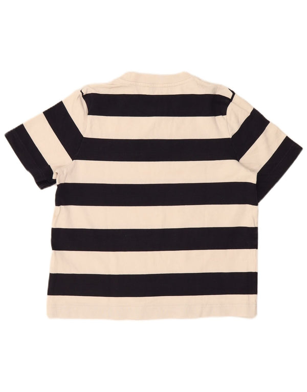Cos Dame T-Shirt Top UK 14 Medium Sort Stribet Bomuld