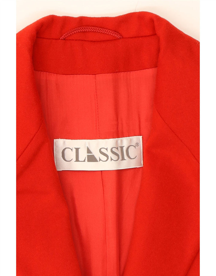 CLASSIC Womens 1 Button Blazer Jacket UK 14 Medium Red Wool Vintage CLASSIC and Second-Hand CLASSIC from Messina Hembry 