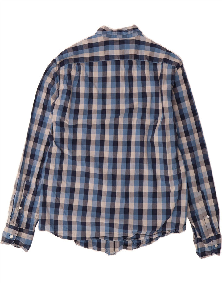 J. CREW Mens Shirt Large Navy Blue Check Cotton Vintage J. Crew and Second-Hand J. Crew from Messina Hembry 