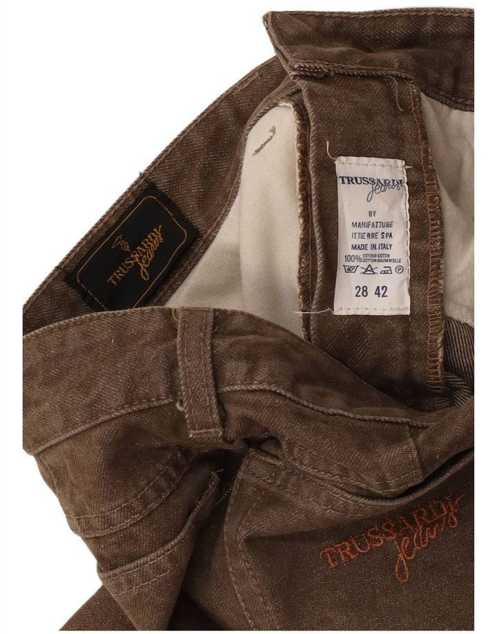 Trussardi koniske jeans til kvinder W28 L30 brun bomuld