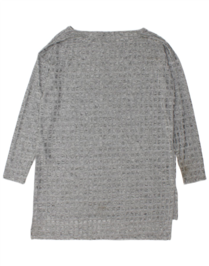 Zara Dame Langærmet Tunika Top UK 16 Large Grå Flecked Polyester