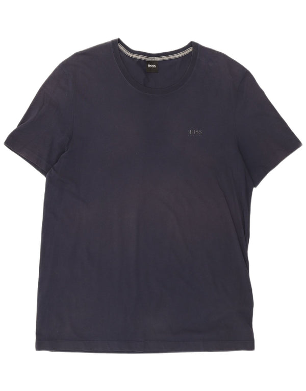 Hugo Boss Herre T-Shirt Top XL Marineblå Bomuld