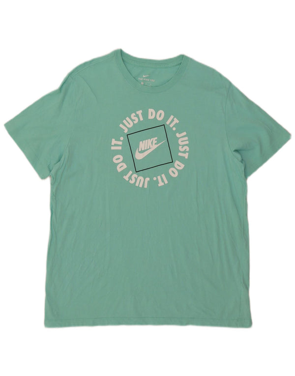 Nike grafisk T-shirt top til mænd XL turkis bomuld
