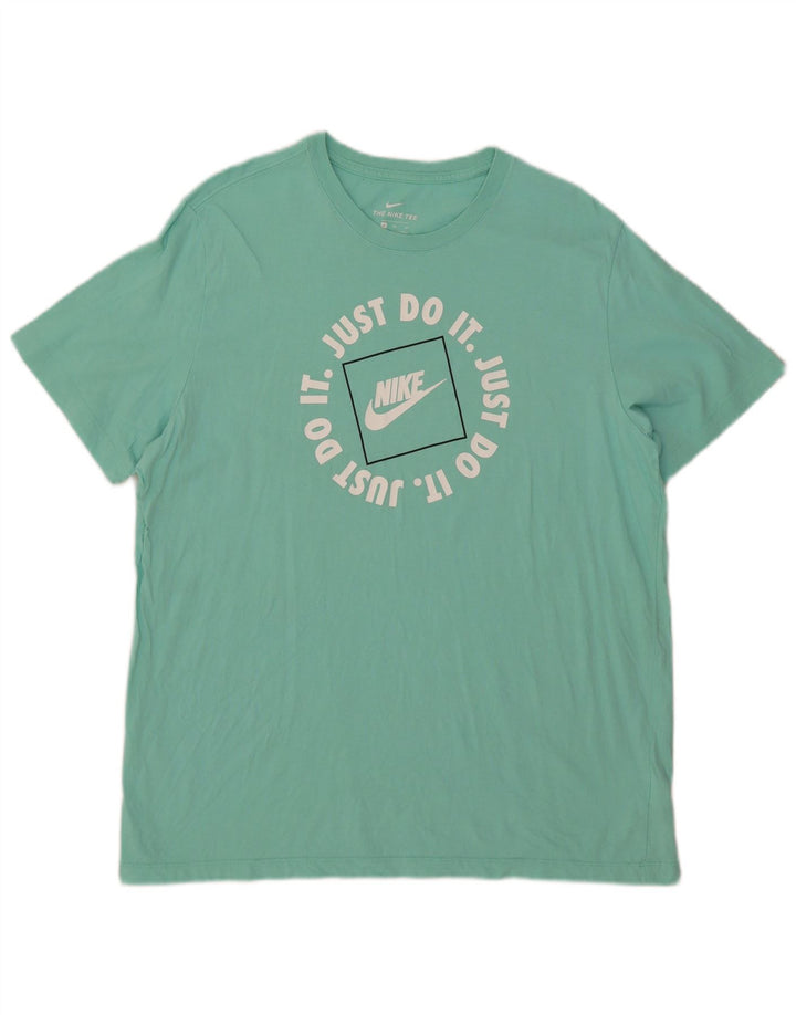 Nike grafisk T-shirt top til mænd XL turkis bomuld