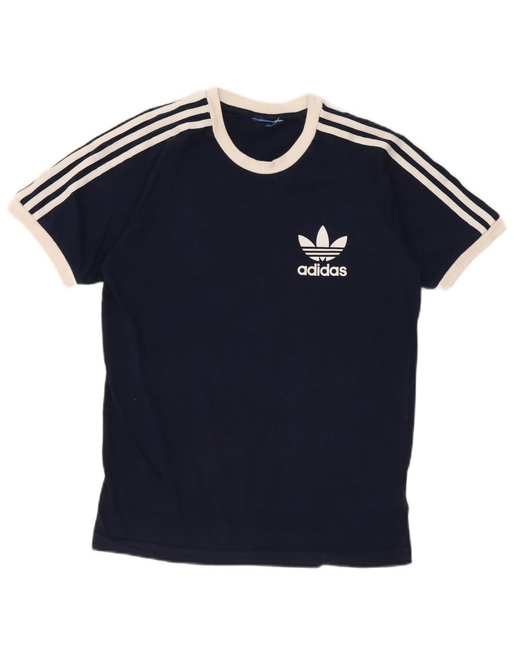 Adidas Grafisk T-shirt top til mænd, lille marineblå bomuld