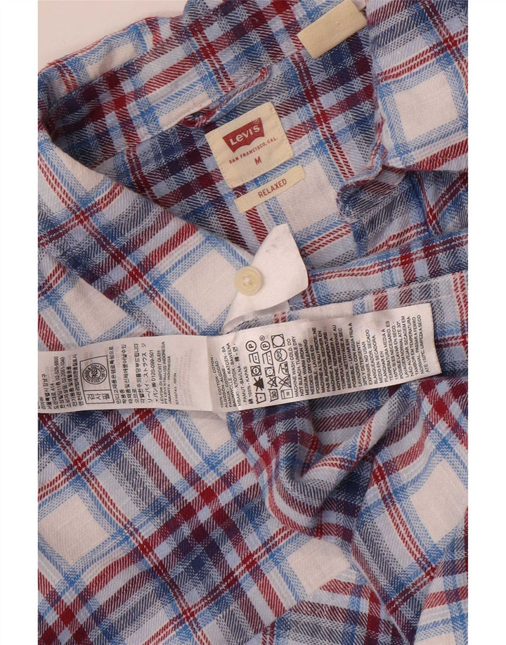 Levi's Flanelskjorte til mænd mellemblå ternet bomuld