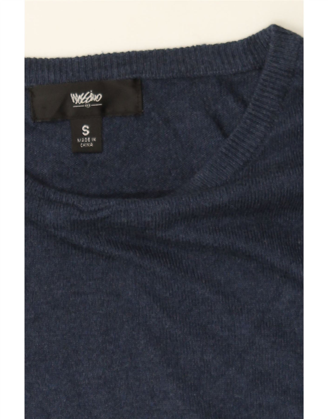 MOSSIMO Womens Boat Neck Jumper Sweater UK 10 Small Navy Blue Nylon Vintage Mossimo and Second-Hand Mossimo from Messina Hembry 