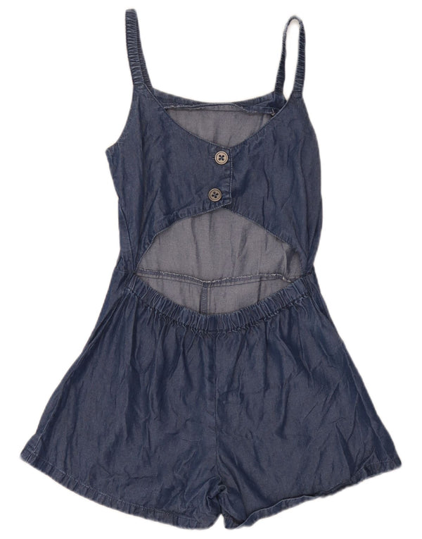 Benetton Girls Sleeveless Playsuit 10-11 år XL Blå Lyocell