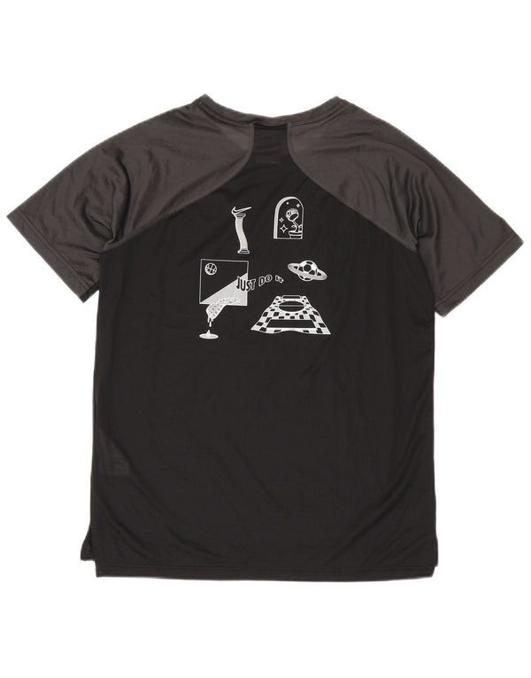 Nike drenge Dri Fit grafisk t-shirt top 13-14 år XL sort farveblok