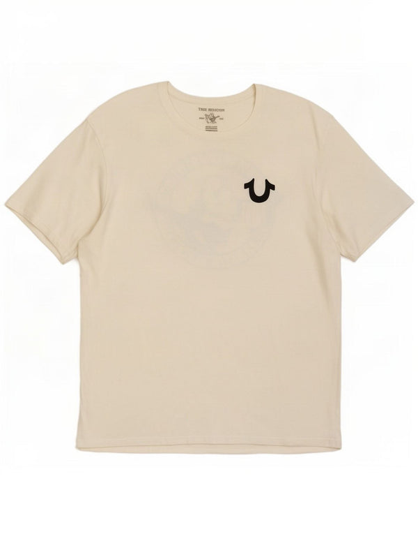 True Religion Herre Grafisk T-Shirt Top XL Hvid Bomuld