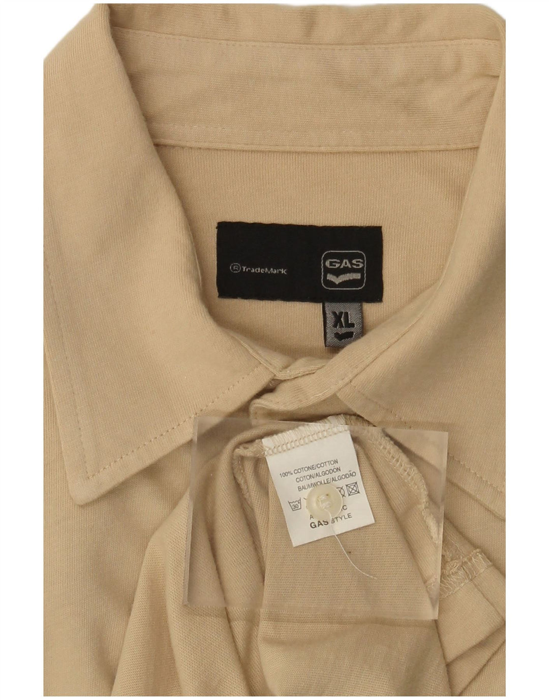 Gas Herreskjorte XL Beige Bomuld