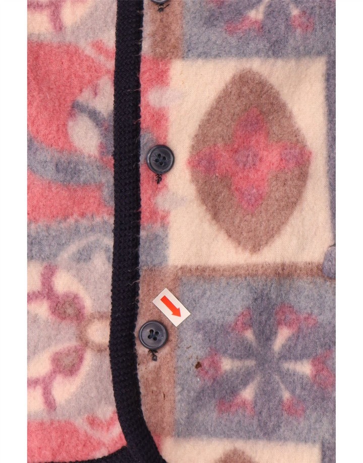 VINTAGE Herre Fleece Gilet UK 42 XL Flerfarvet Fair Isle Polyester