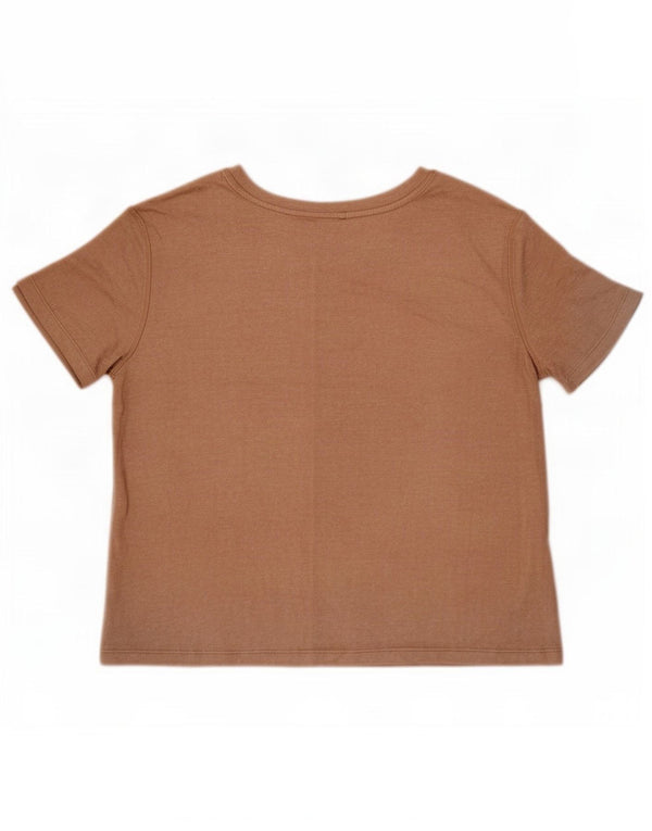 Marks & Spencer T-shirt top til kvinder UK 14 Medium Beige Viscose