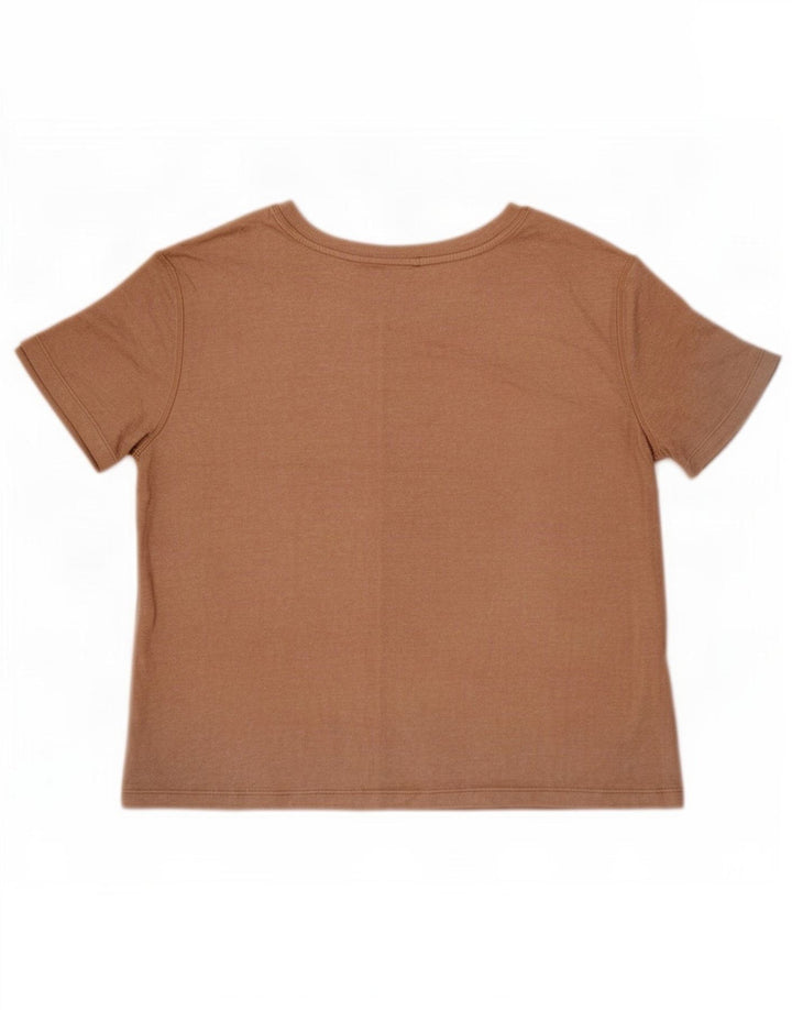 Marks & Spencer T-shirt top til kvinder UK 14 Medium Beige Viscose
