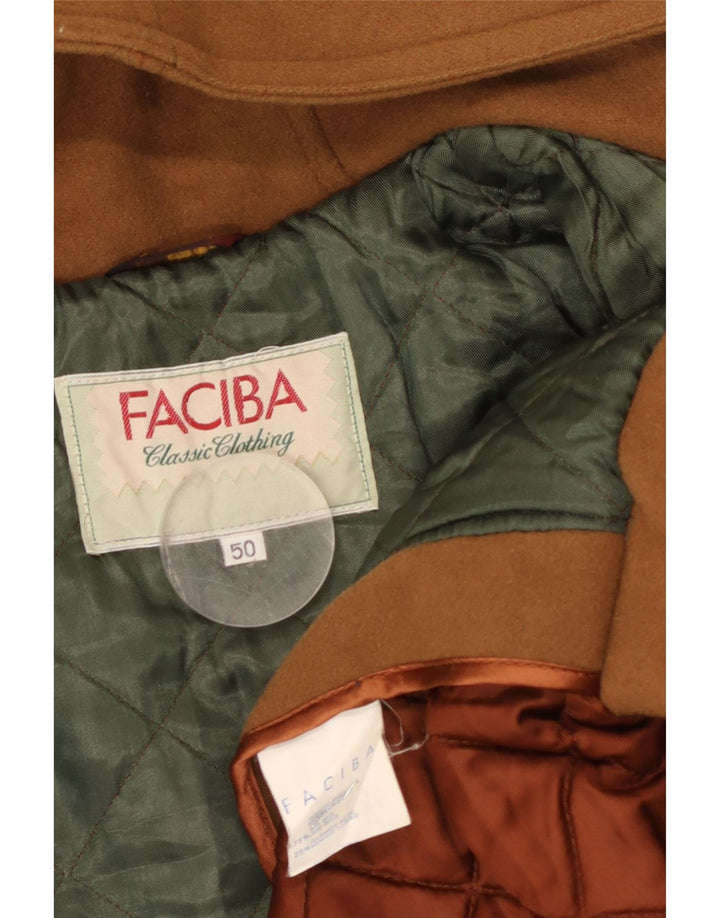 Faciba Herre Hooded Duffel Coat IT 50 Stor Brun Uld