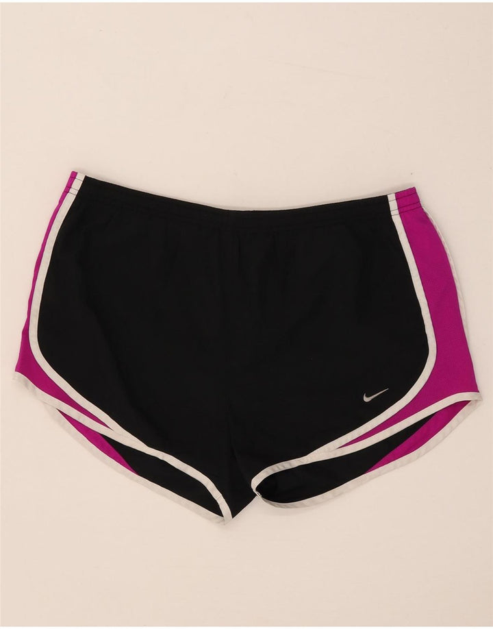 Nike sportsshorts til kvinder UK 14 Medium Sort Colourblock Polyester