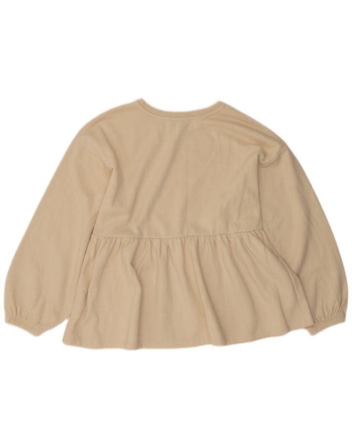Zara Sweatshirt Jumper UK 14 Medium Off White Bomuld