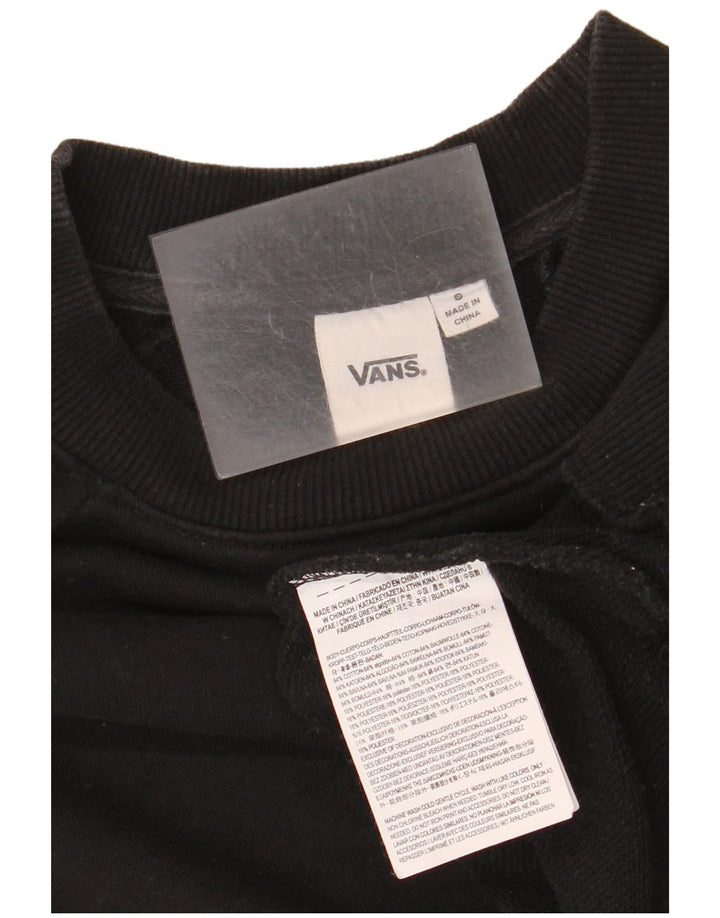 Vans Dame Grafisk Oversized Sweatshirt Jumper UK 10 Small Black Bomuld