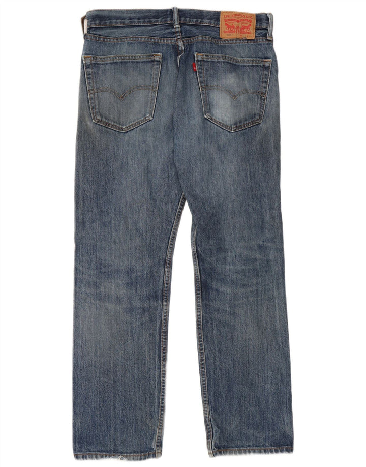 Levi's Herre 505 Distressed Straight Jeans W33 L30 Blå Bomuld