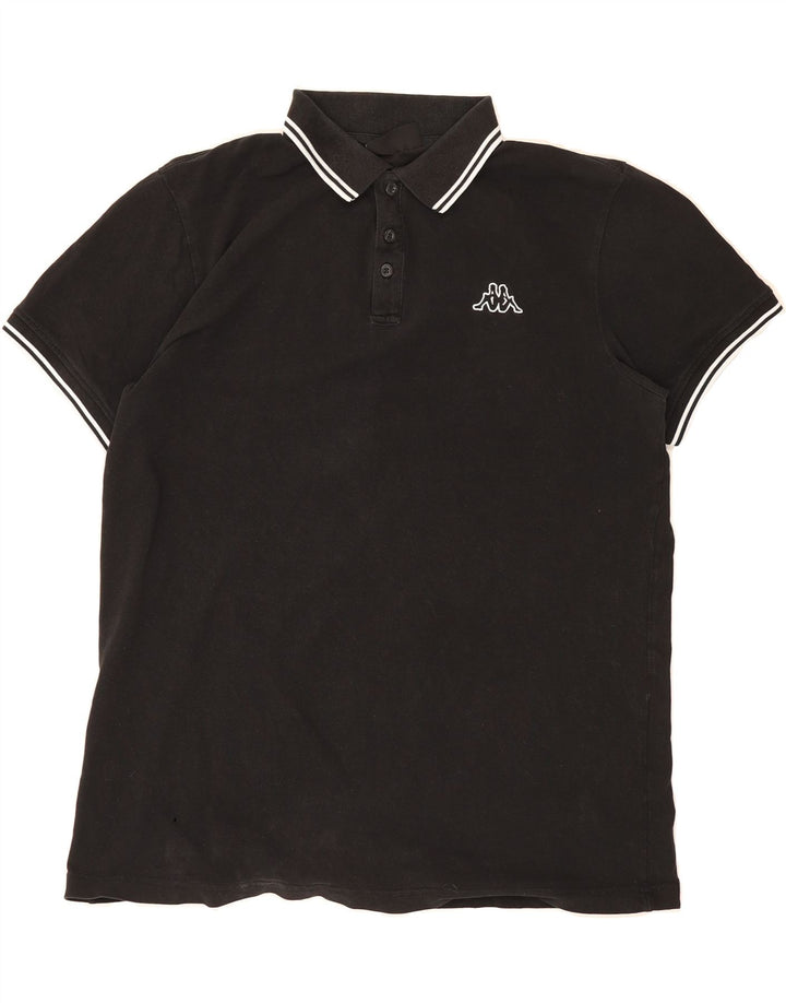 KAPPA Mens Polo Shirt XL Black Cotton Vintage Kappa and Second-Hand Kappa from Messina Hembry 
