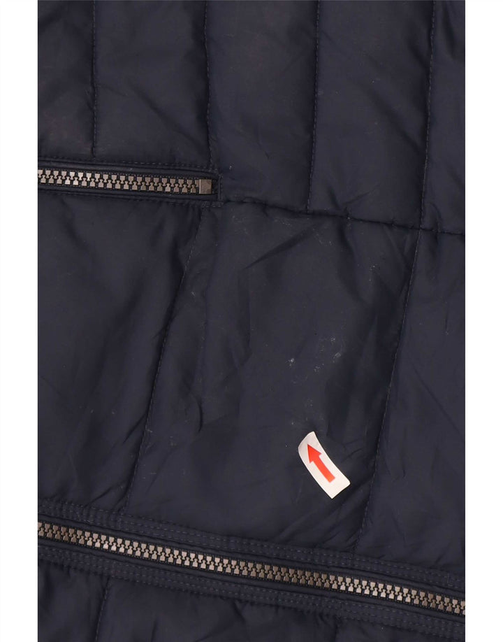 Marks & Spencer Dame Polstret Frakke UK 14 Large Navy Blue Polyester