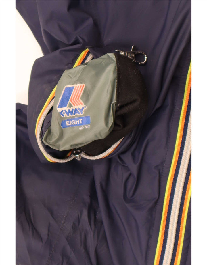 K-Way Womens Hætte Vendbar Windbreaker Coat UK 8 Small Navy Blue