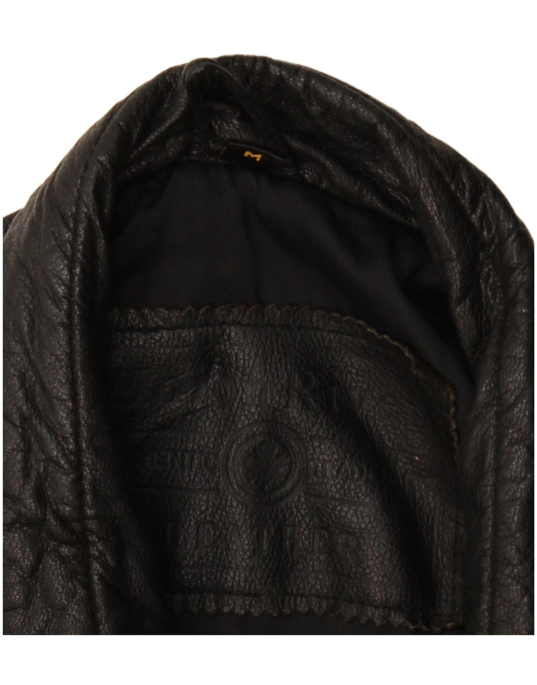 Vintage Herre Læderfrakke UK 38 Medium Sort Læder