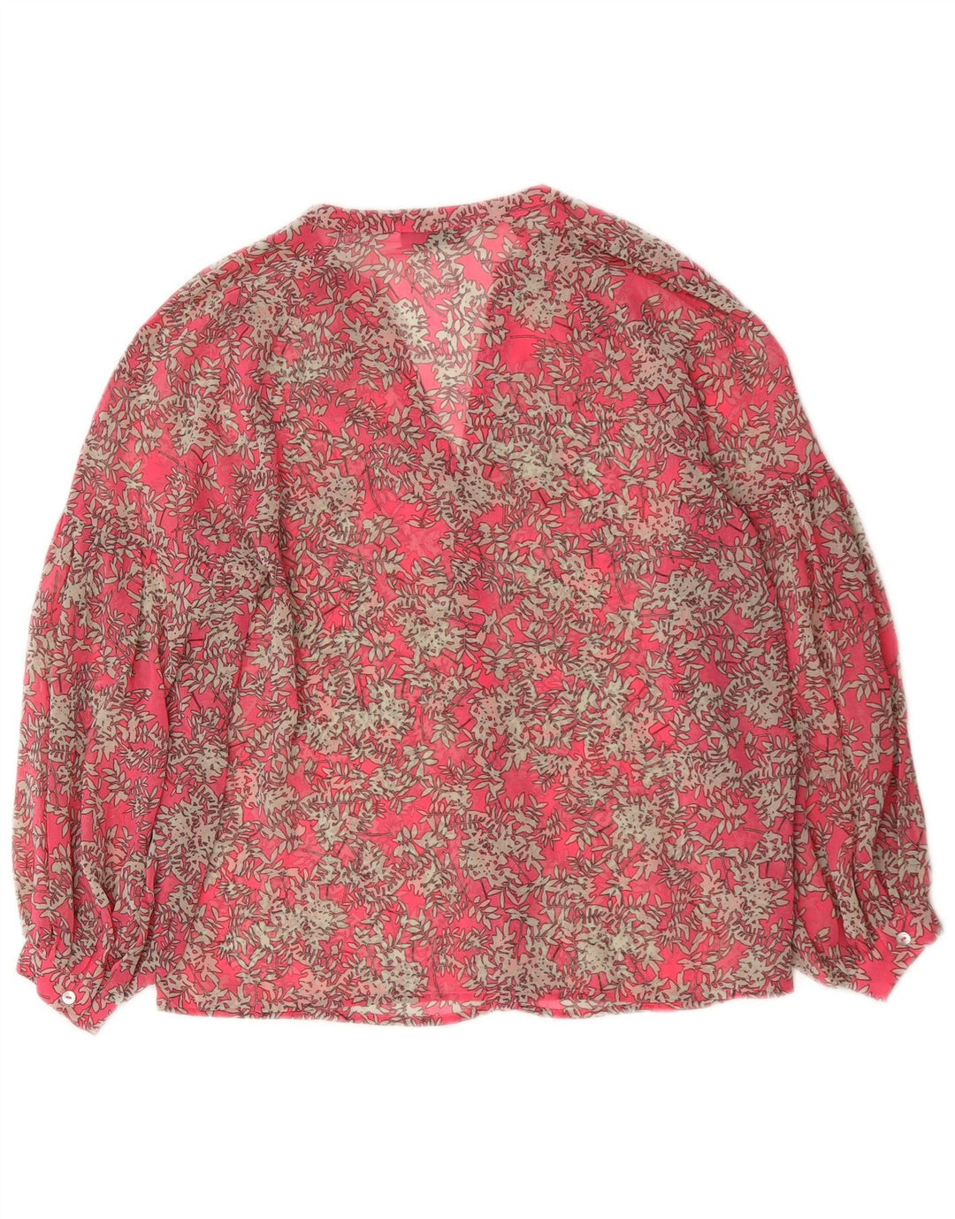 MINT FLØJEL Dame See Through Bluse Top UK 12 Medium Pink Floral