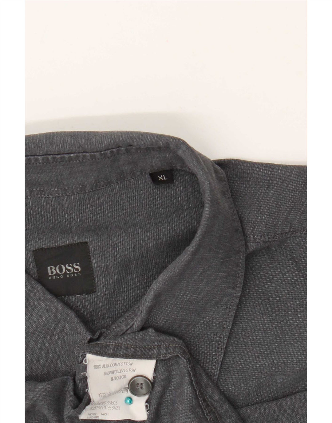 Hugo Boss Kortærmet Herreskjorte XL Grå Bomuld