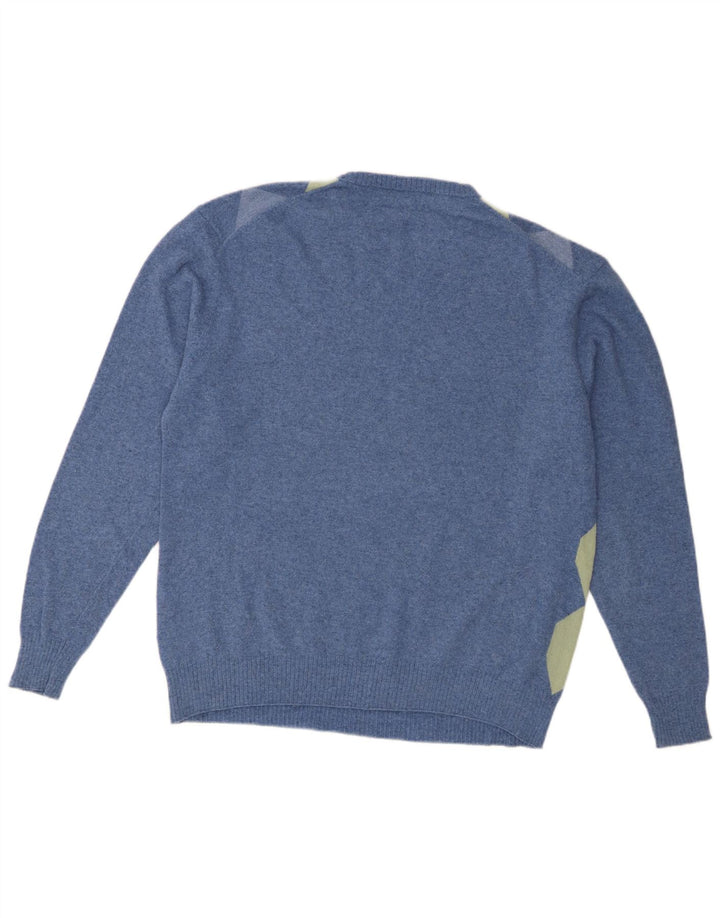 Kappa Herre Crew Neck Jumper Sweater 2XL Blå Argyle/Diamond Wool