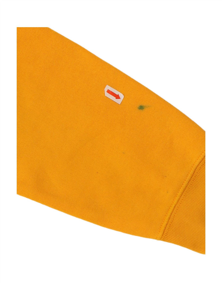 CHAMPION Mens Hoodie Jumper Small Yellow Cotton