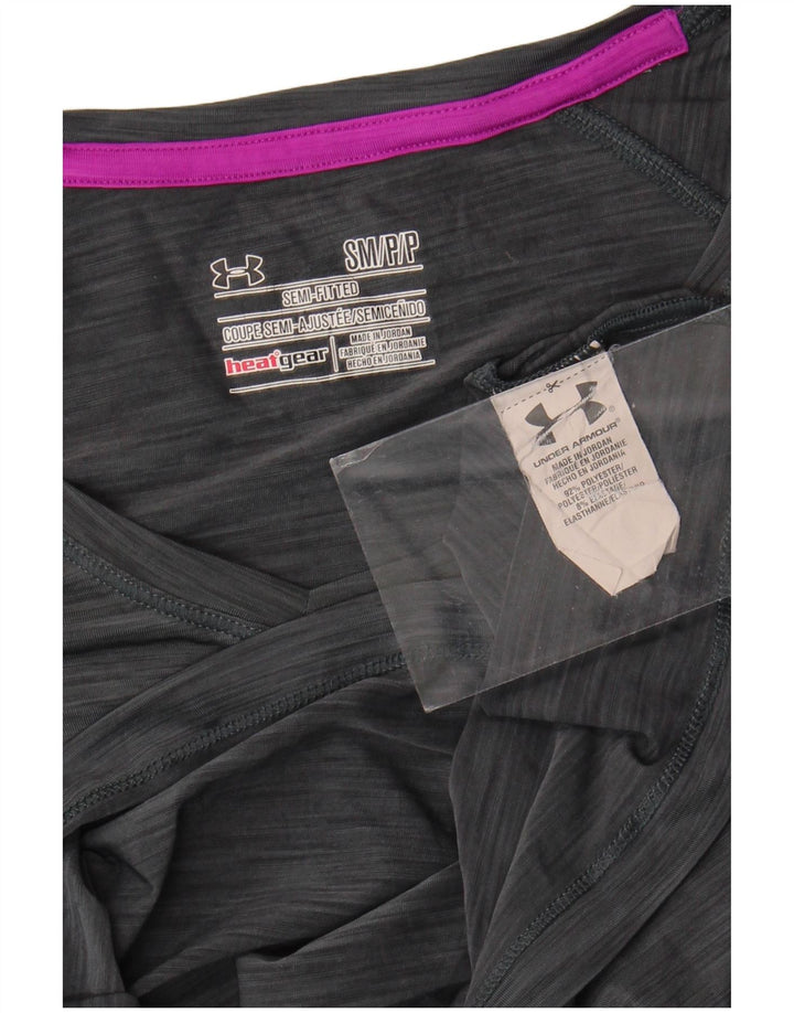 Under Armour Dame Heat Gear T-Shirt Top UK 10 Lille Grå Polyester