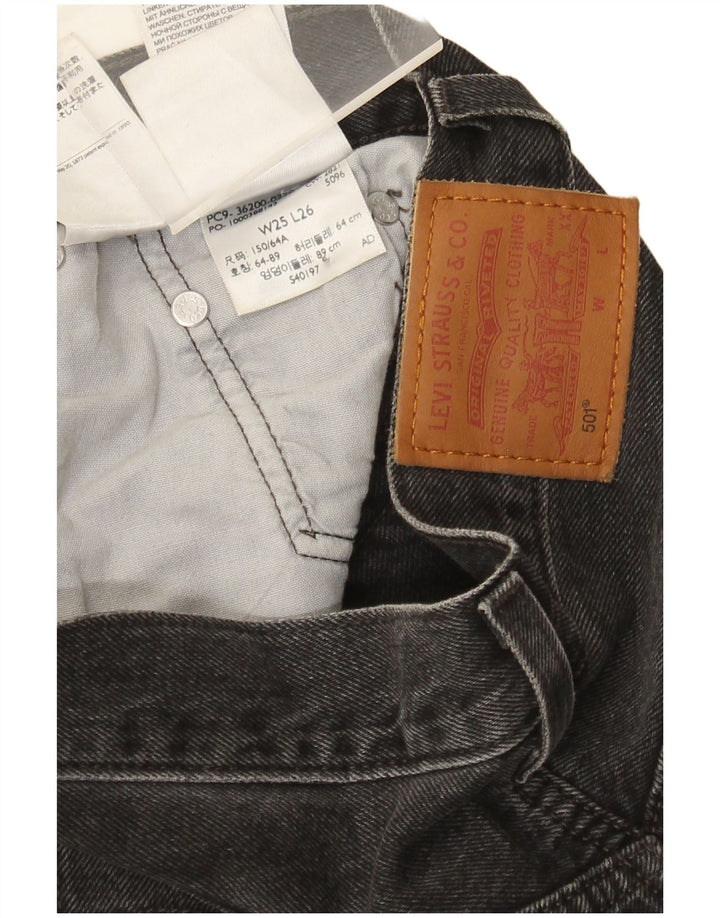 Levi's Dame 501 Straight Jeans W25 L26 Grå Bomuld