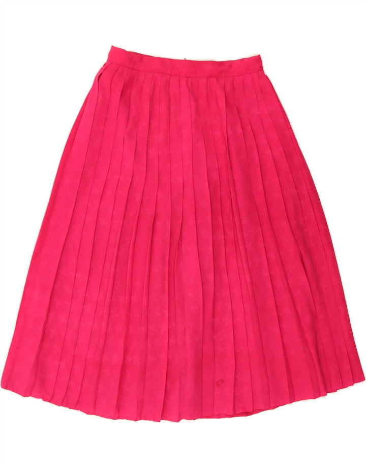 VINTAGE Womens Knife Pleated Skirt IT 44 Medium W30 Pink Polyester Vintage Vintage and Second-Hand Vintage from Messina Hembry 