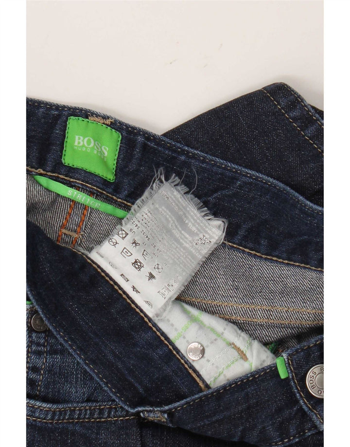 Hugo Boss Straight Jeans til mænd W34 L32 Marineblå