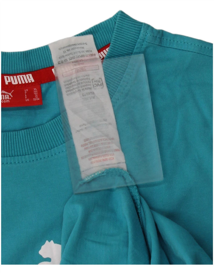 PUMA drenge grafisk t-shirt top 13-14 år blå bomuld